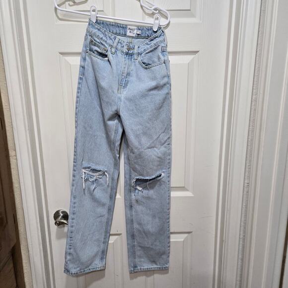 Princess polly jeans womens size 6 blue distressed straight leg light wash denim - Picture 4 of 9